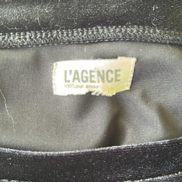 L’agence Donna Black Velvet Crop Top Excellent Size L - Picture 7 of 9